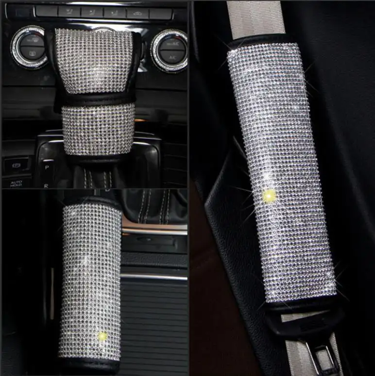 Luxurious bling bling diamond rhinestone car seat belt cover