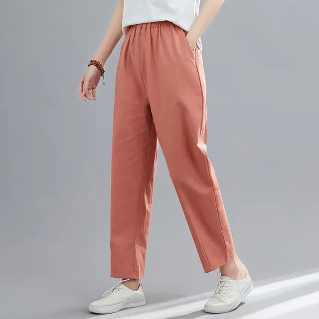 Korean casual pants carrot pants Pink - Shop at LoveMi