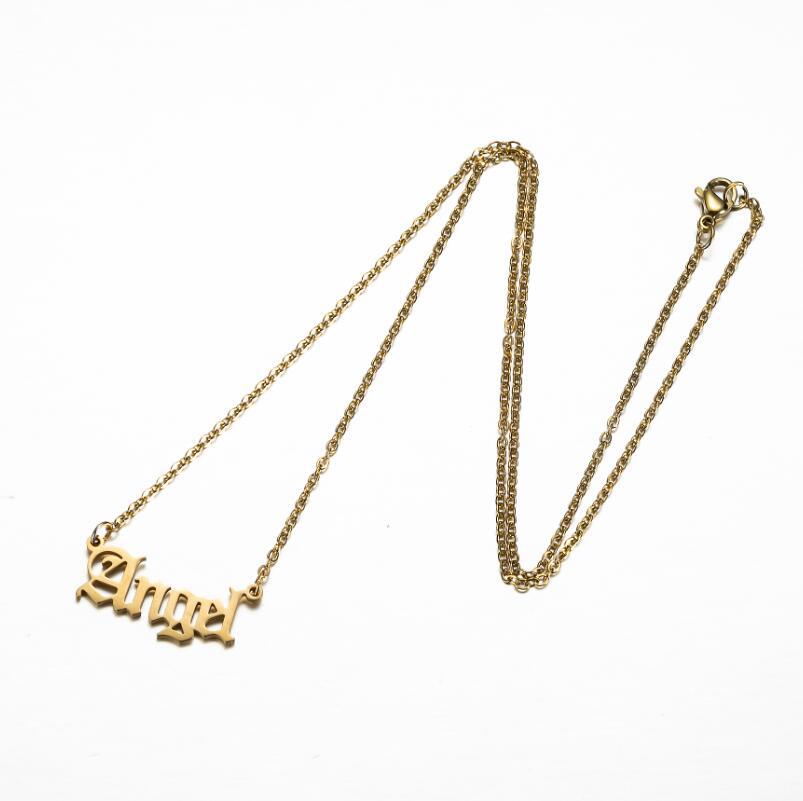 Stainless steel simple pendant wild angel clavicle chain