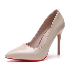 High-heeled women's pointed stiletto professional shoes - Apricot - View 1