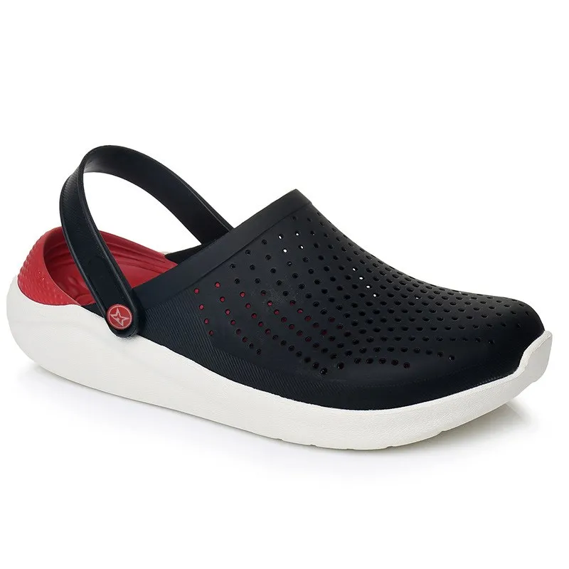 Men's non-slip toe cap flat heel beach shoes - Red