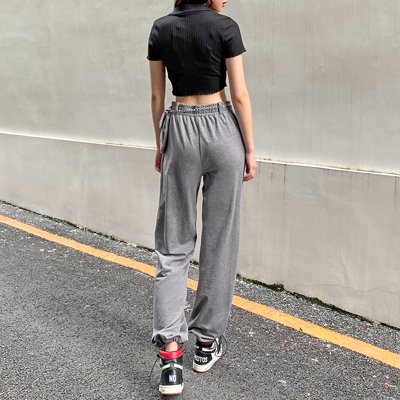 Chain waist bag high waist shows thin, corset loose casual pants and bodywear