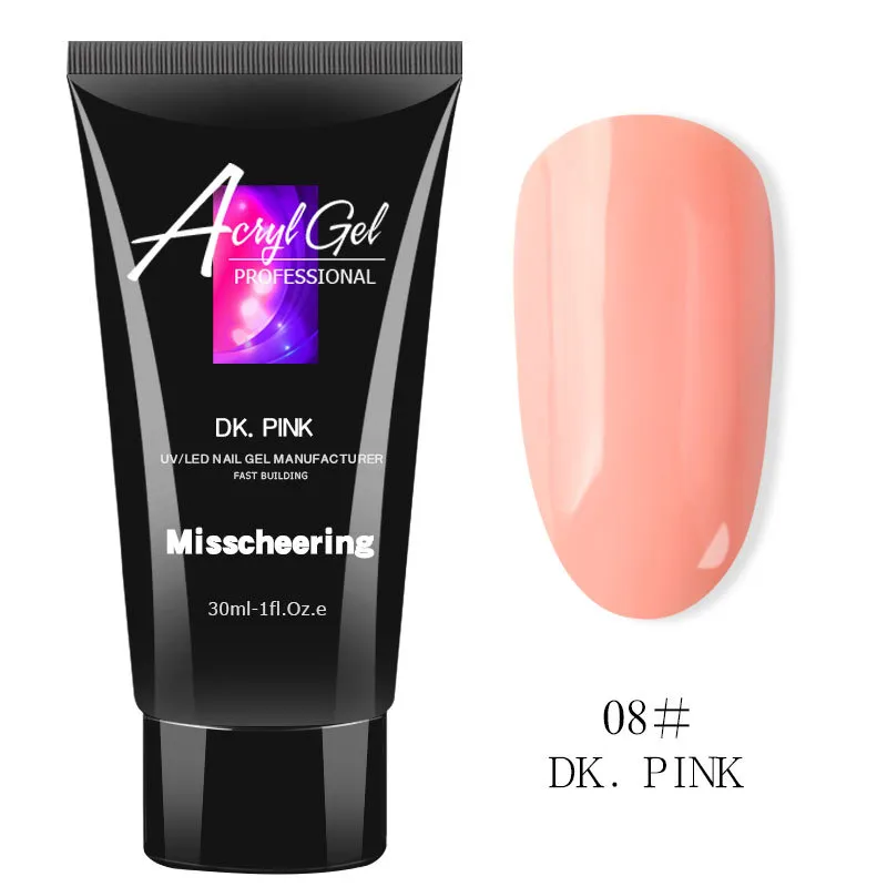 Painless Extension Glue Nail Art Without Paper Tray Fast Extension Crystal Model Painless Crystal Glue - Dk Pink 2Pcs