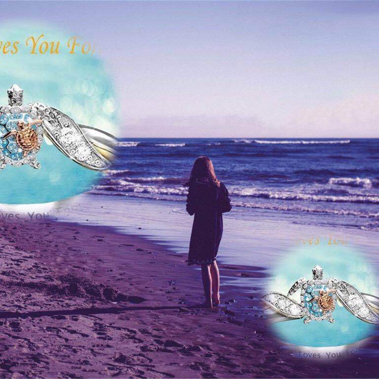 Beach turtle ring