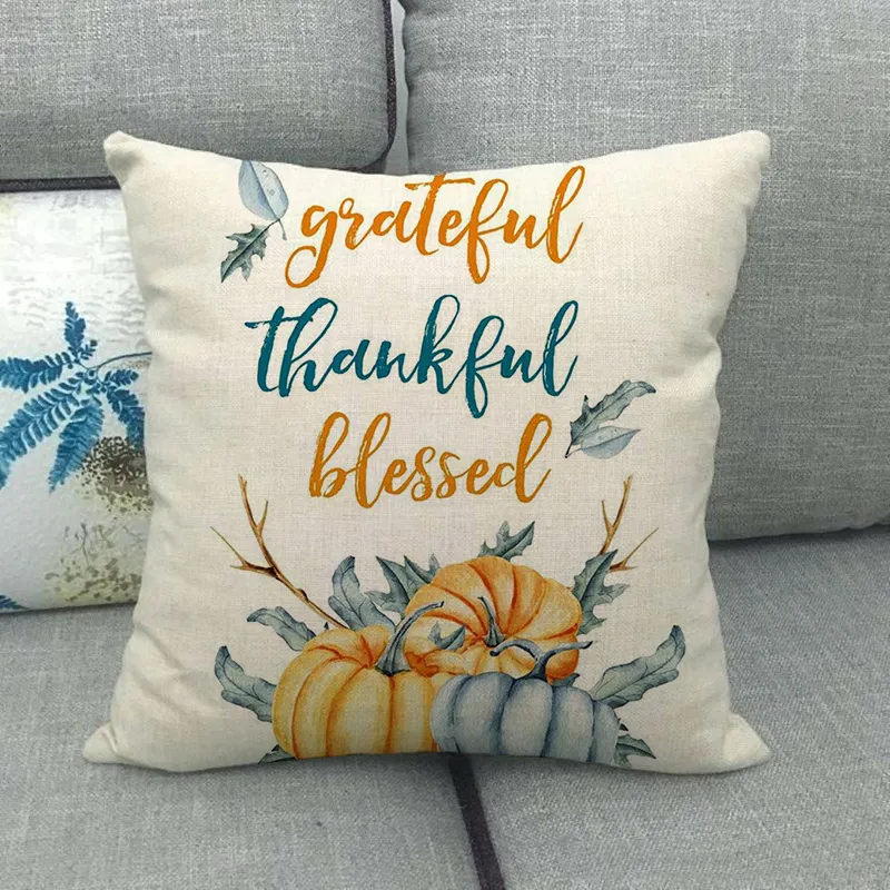 Painted pumpkin linen pillowcase - 1Color