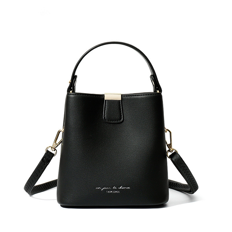 Trendy messenger fashion ladies one shoulder bucket bag Black - Shop at LoveMi