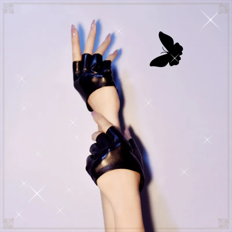 Jumper Girl Goth Punk Jk Leather Half Finger Palm