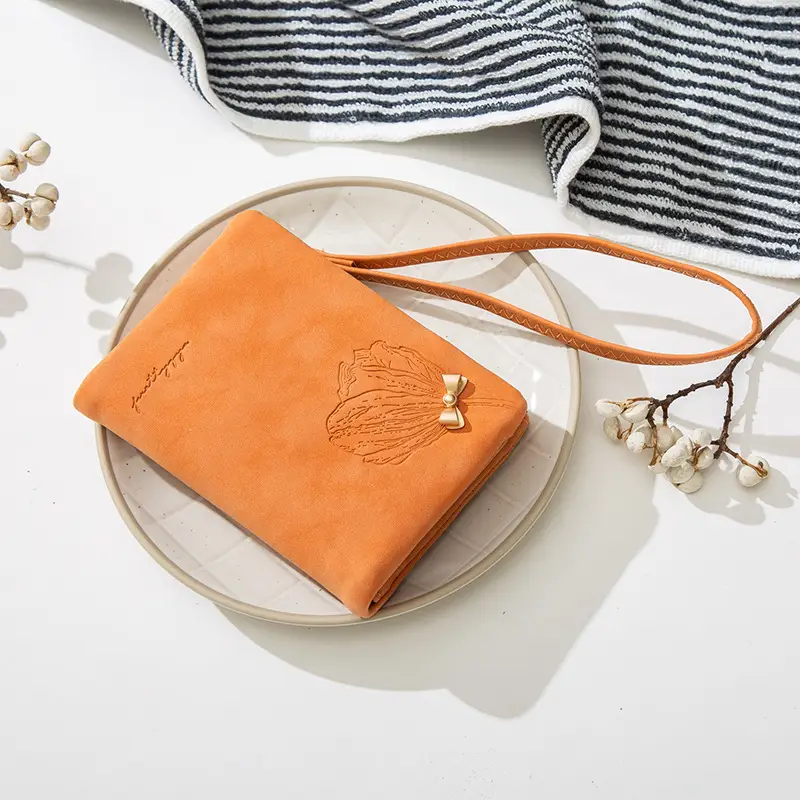Frosted PU ladies short wallet