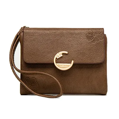 Vintage printed small portable wallet Brown - Shop at LoveMi