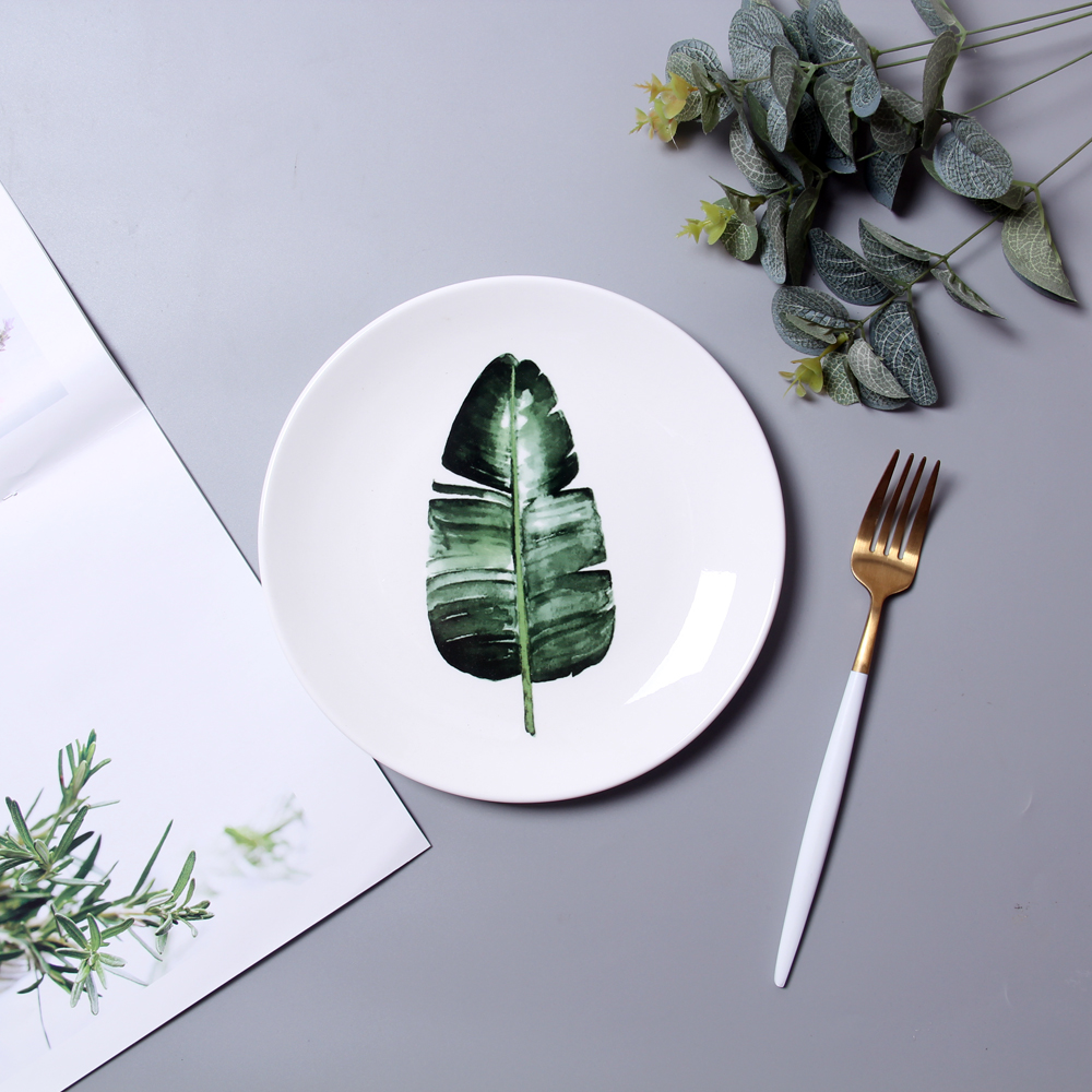 Nordic style green leaf plate Banana Leaf - Shop at LoveMi