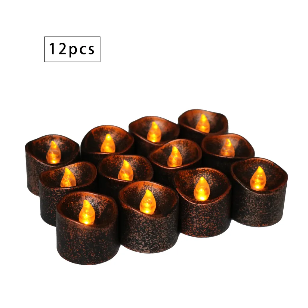Halloween brown luminous led electronic candle - Yellow