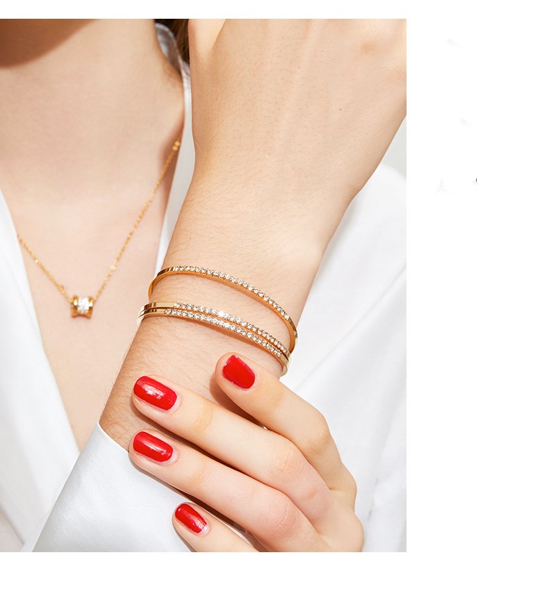 Rose gold fairy three-ring bracelet