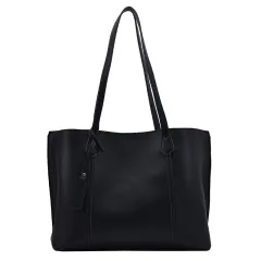 Casual tote bag all-match one-shoulder handbag - Black - View 1