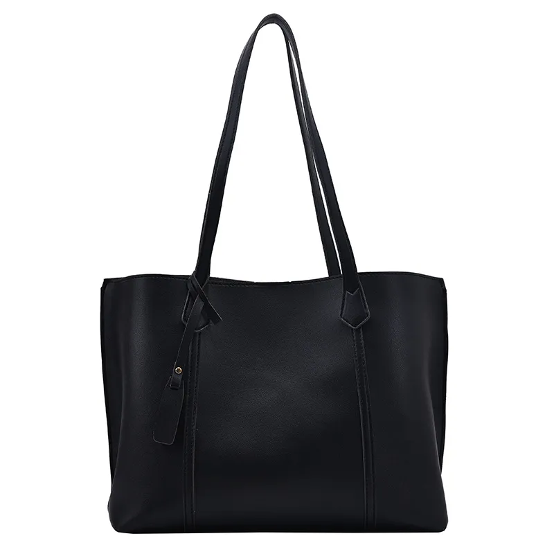 Casual tote bag all-match one-shoulder handbag - Black