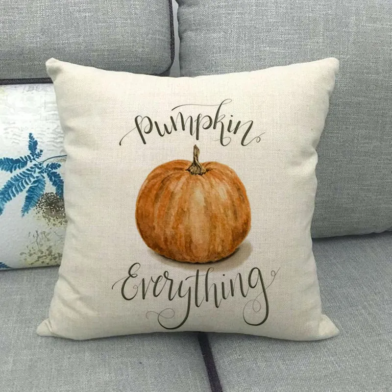 Painted pumpkin linen pillowcase - 7Color
