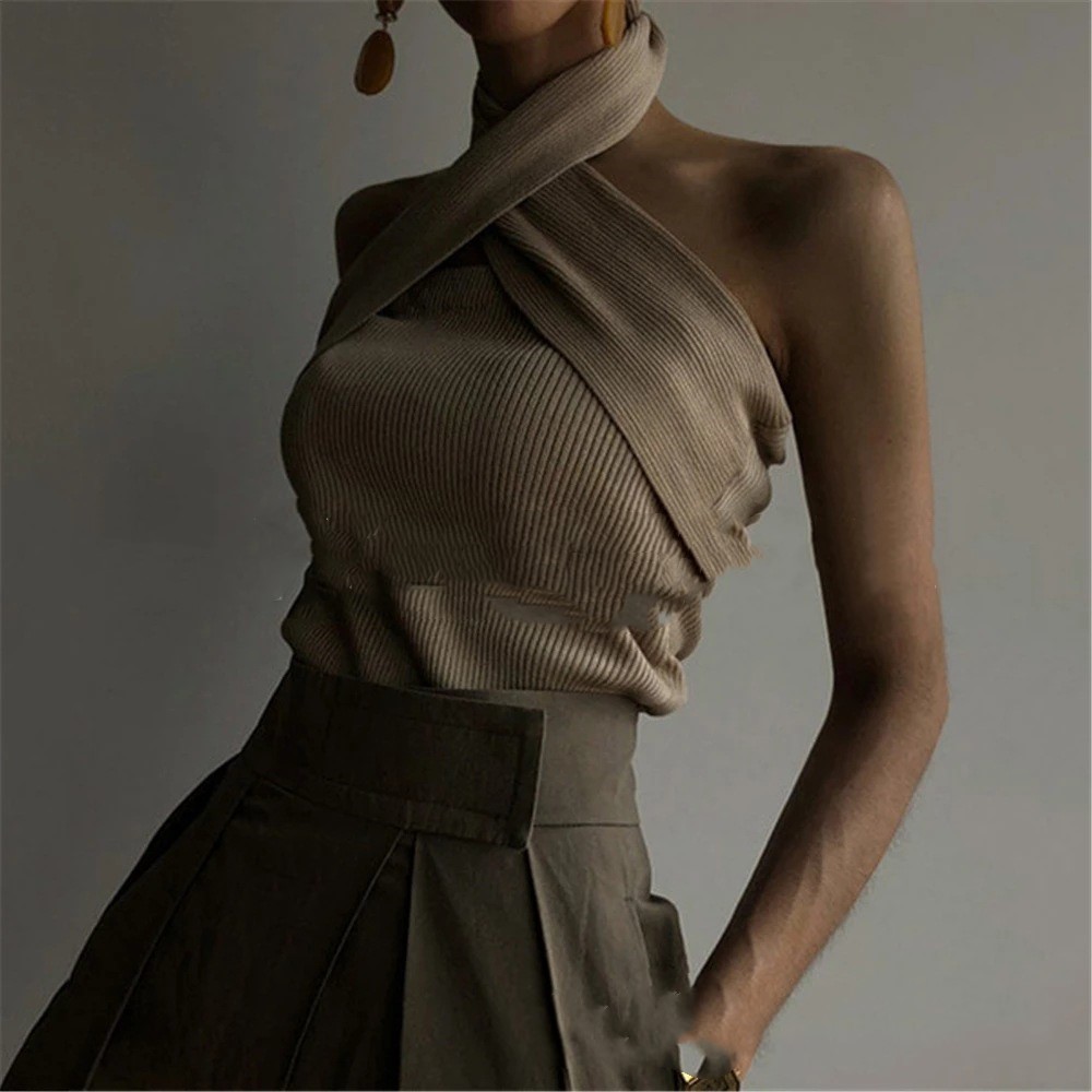 Sexy backless sleeveless slim fit top