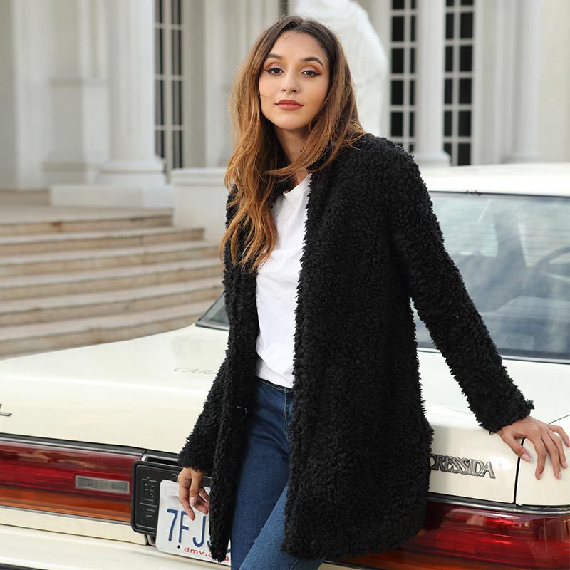 Long warm woolen coat