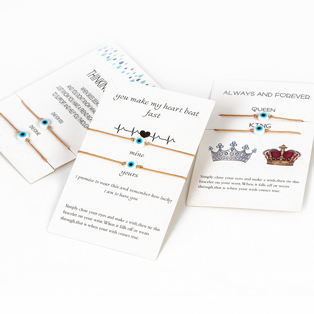 Devil's Eye Red String Bracelet Braided Card Hand String