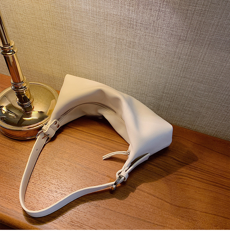 One-shoulder soft leather armpit bag