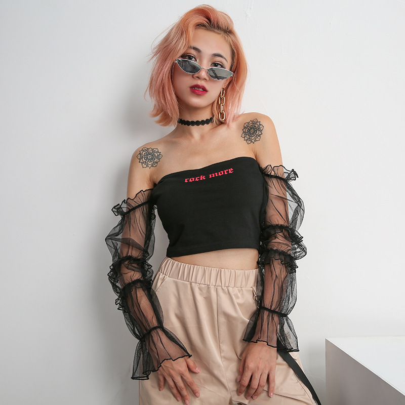 Trumpet raglan long sleeve tube top