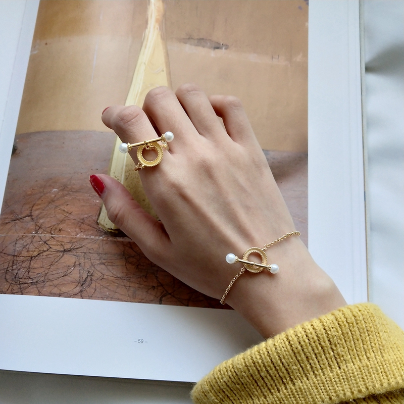 S925 sterling silver silver pearl clasp bracelet bracelet classic