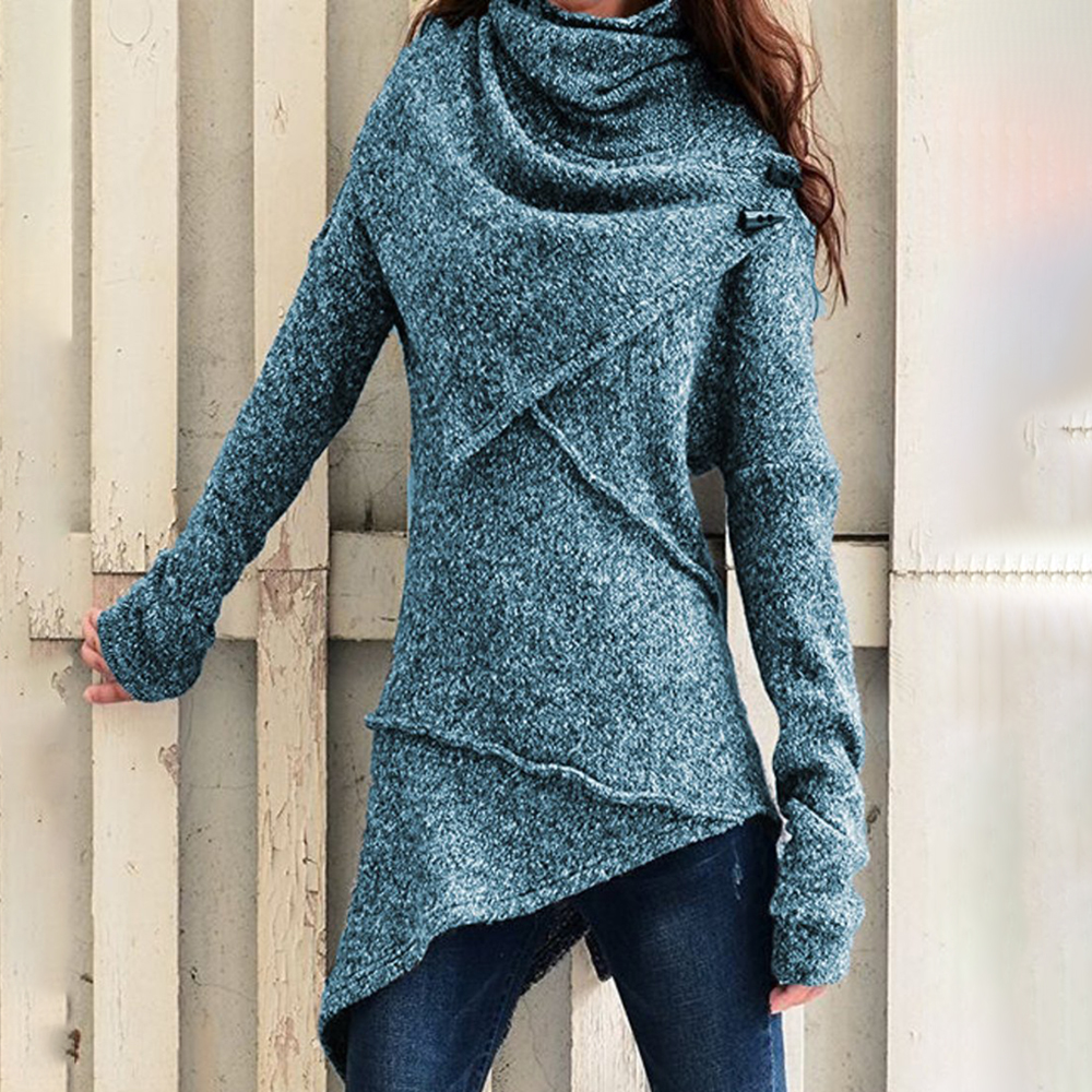 Cotton Blend Long Sleeve High Collar Sweater Coat - Image 1 of 7