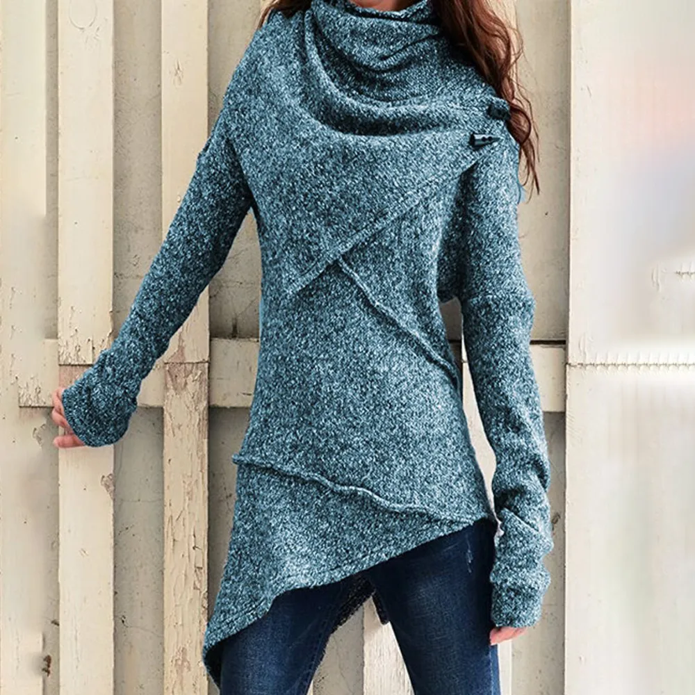 Long sleeve sweater coat - Blue