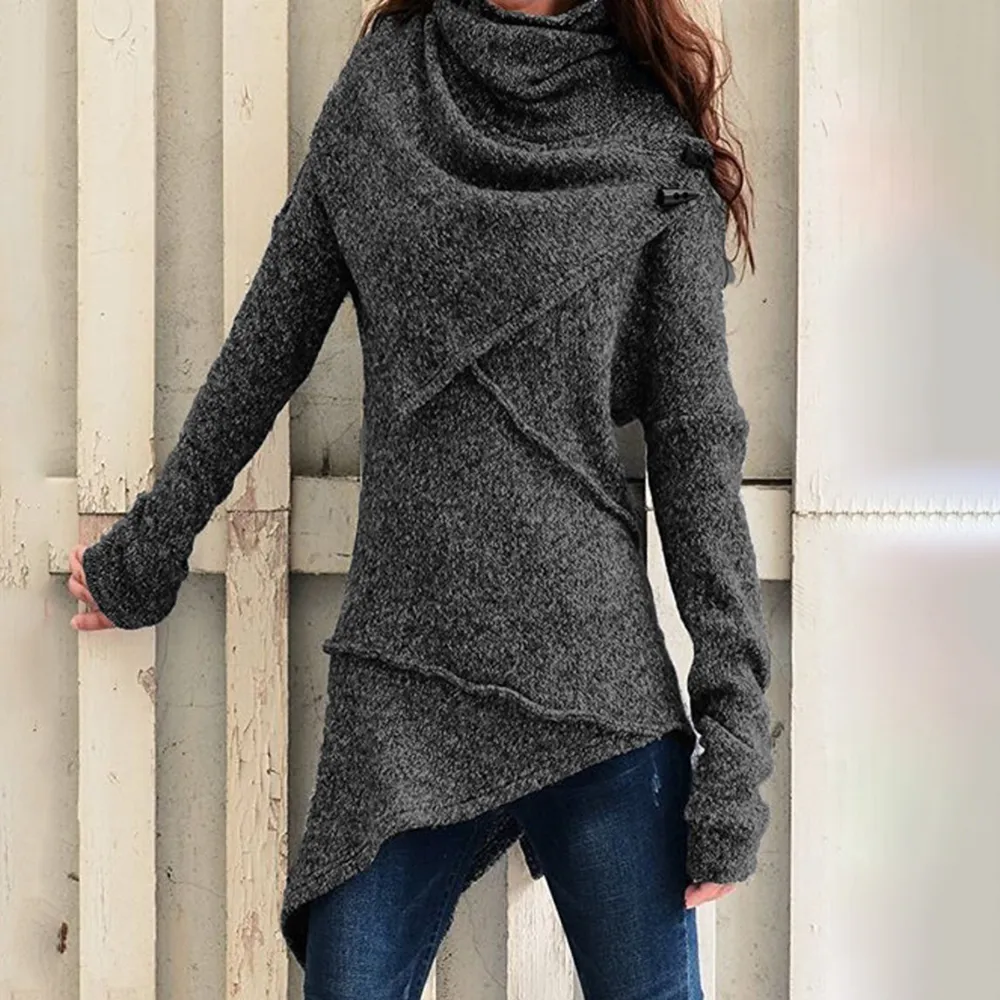 Long sleeve sweater coat - Black