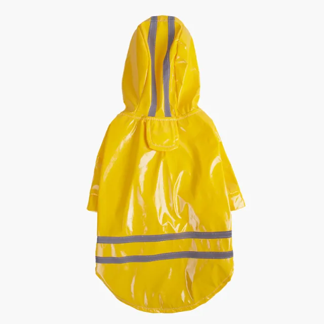 PU Reflective Dog Hooded Windproof Raincoat Yellow - Shop at LoveMi