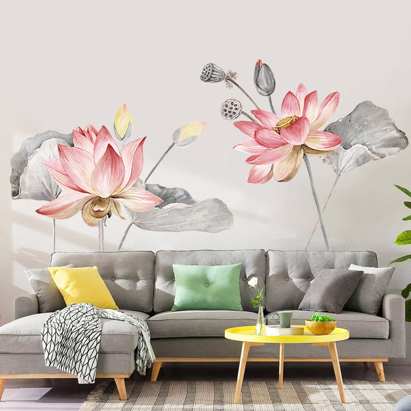 Creative Nordic blue flower wall stickers