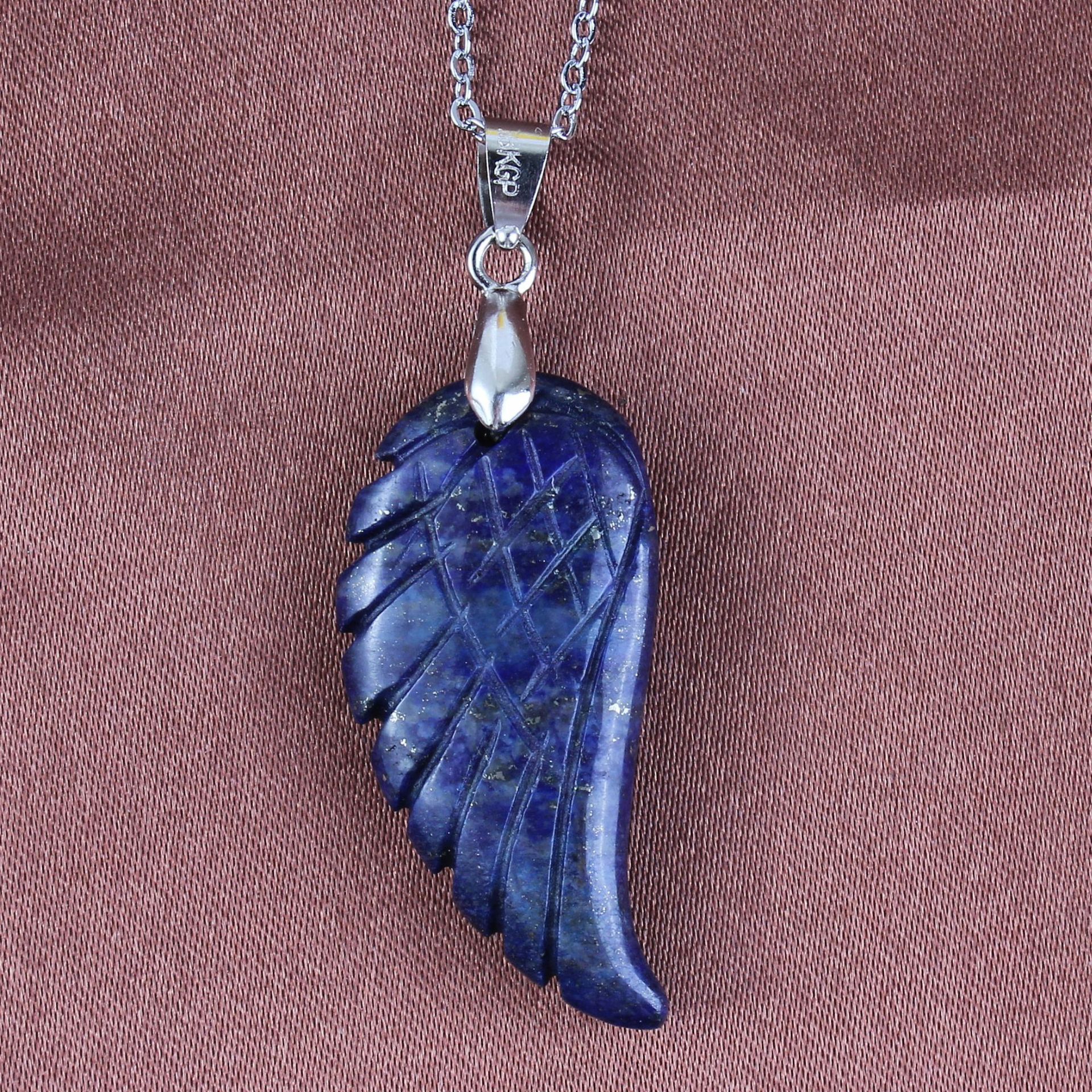 Natural Crystal Angel Wing Pendant Green Gold - Shop at LoveMi