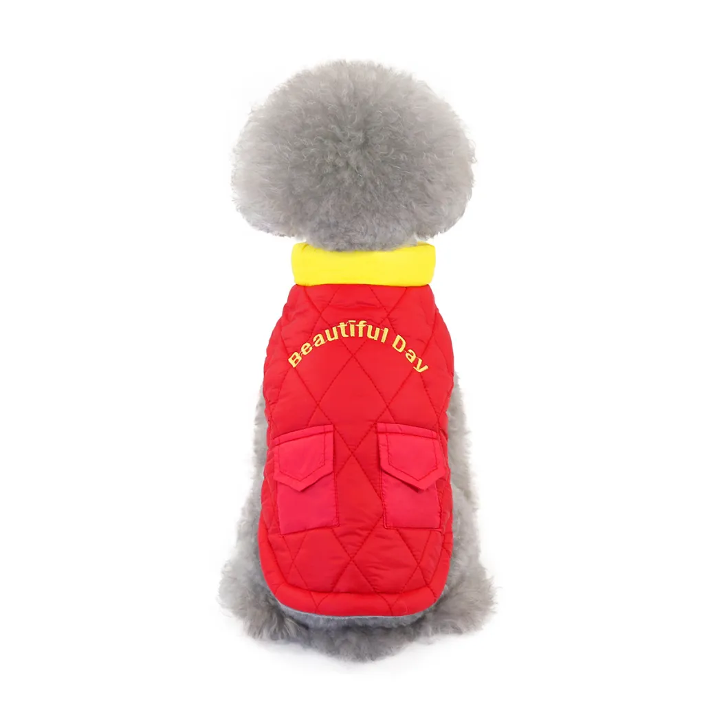 Pet double bag cotton vest - Red