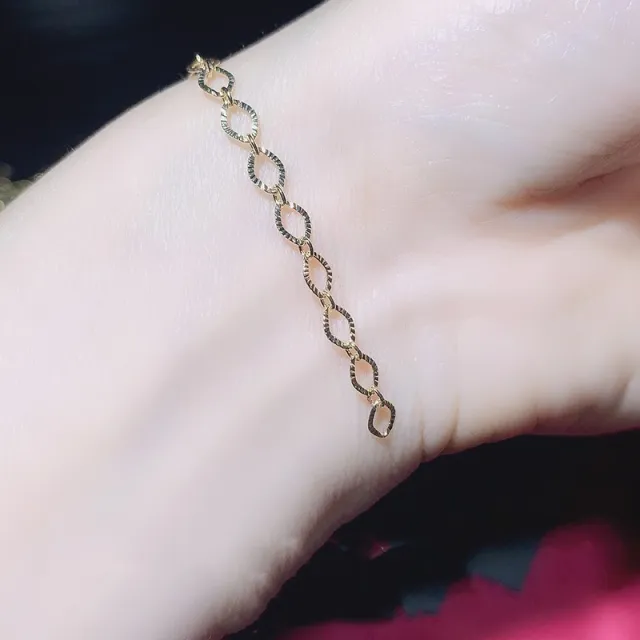 14k gold DIY handmade chain bracelet necklace wild 3.8Mm 50Cm - Shop at LoveMi