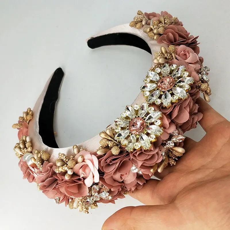 Comfortable non-slip bridal crystal headband
