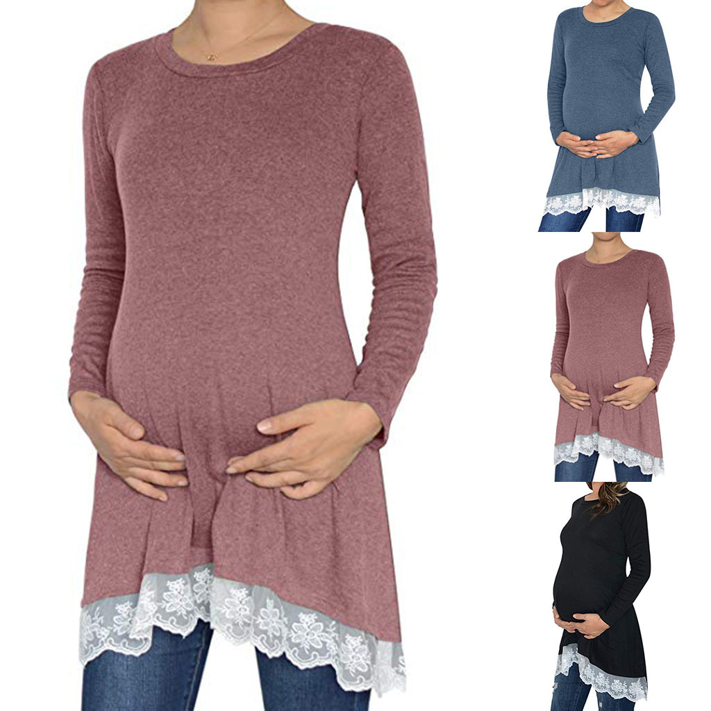 Round neck hem lace top