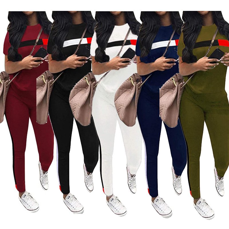 Casual striped sports suit