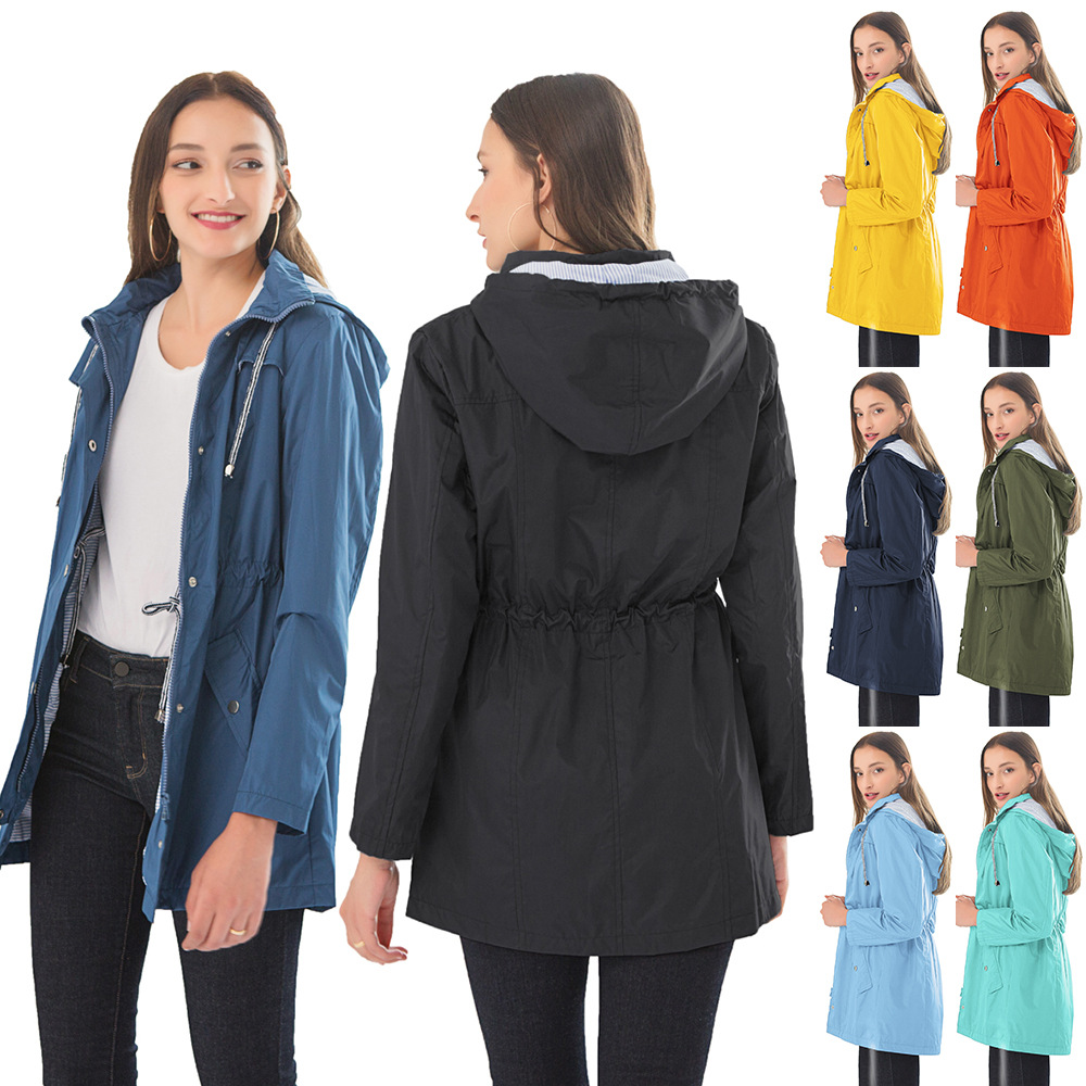 Long waterproof raincoat