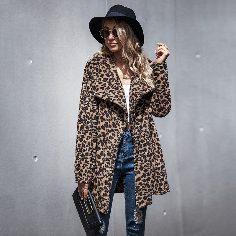 Leopard print casual coat