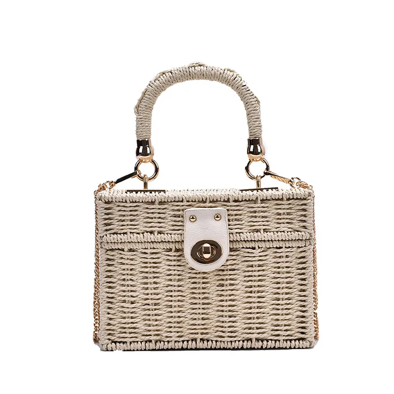 Net Red Straw Bag - Beige