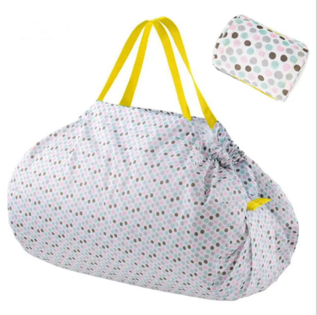 Eco Friendly Shopping Bags Large Washable Reusable Grocery Tote Handbag Japanese Foldable Waterproof Travel Grocery Bag Wave Point 53X48Cm - Shop at LoveMi