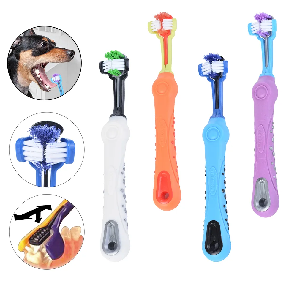 Three Sided Pet Toothbrush Dog Brush Bad Breath Tartar