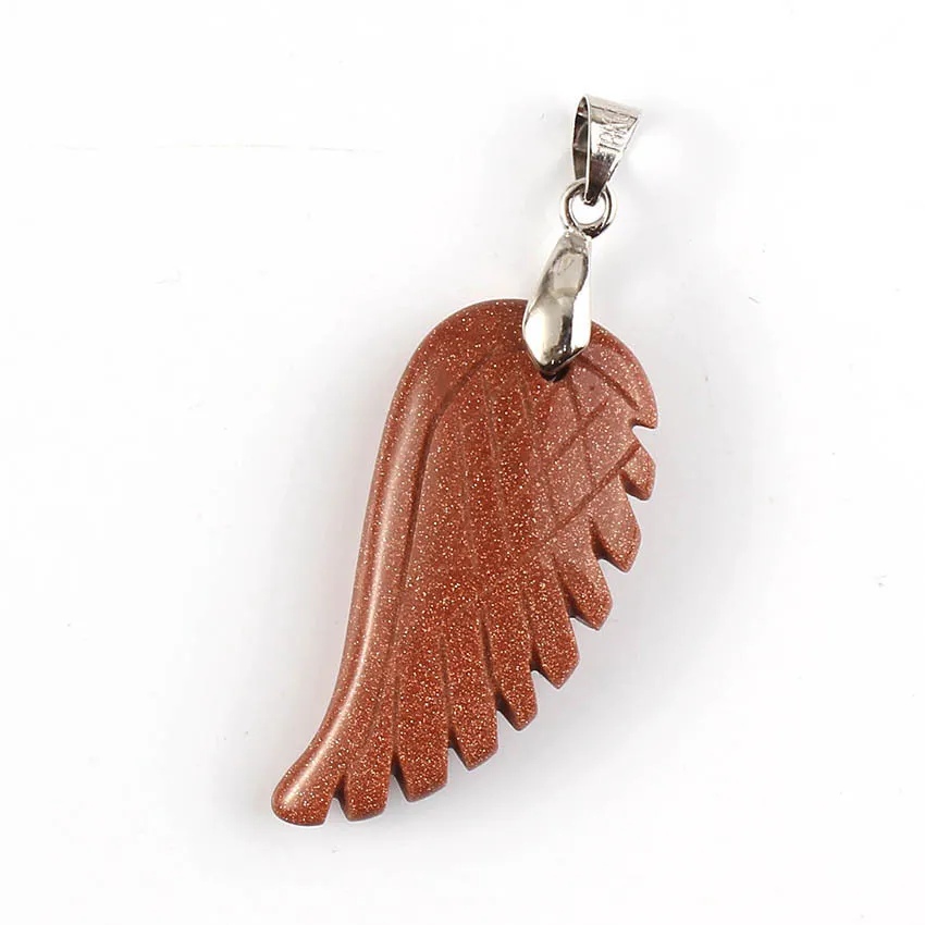 Natural Crystal Angel Wing Pendant - Sands