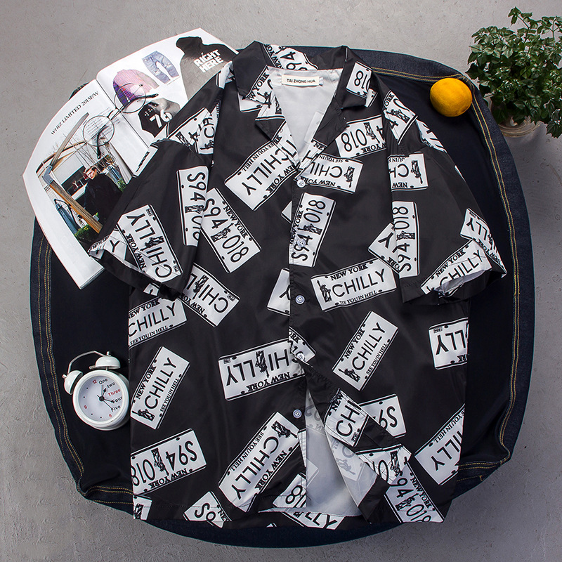 Hawaii cartoon doodle shirt