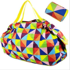 Eco-Friendly Shopping Bags Large Washable Reusable Grocery Tote Handbag Japanese Foldable Waterproof Travel Grocery Bag - Color Grid-53X48Cm - View 1