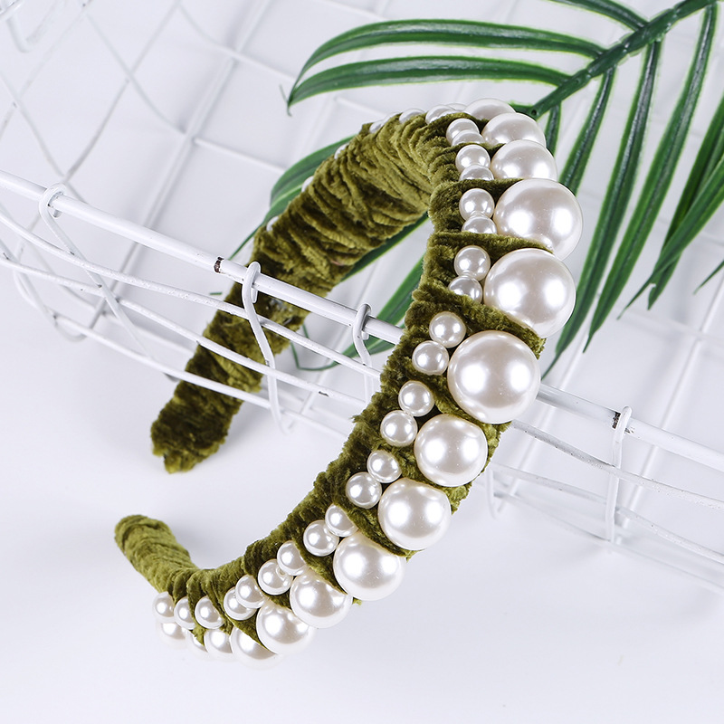 Gold velvet fabric headband Green - Shop at LoveMi