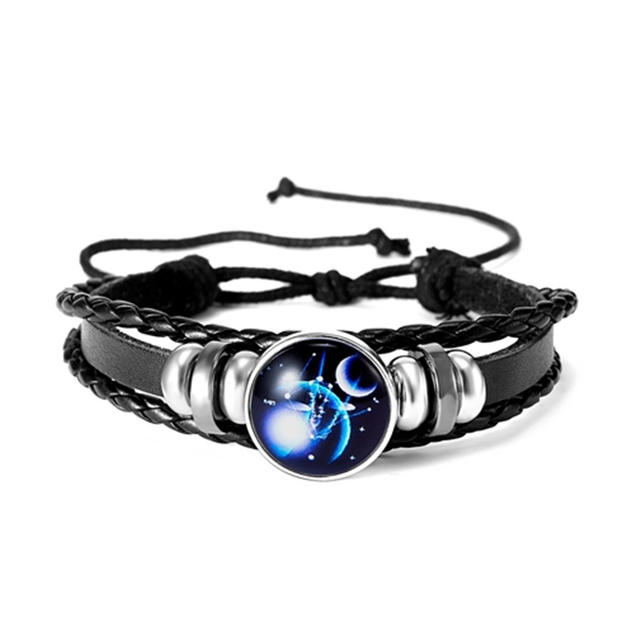 Luminous leather cord bracelet