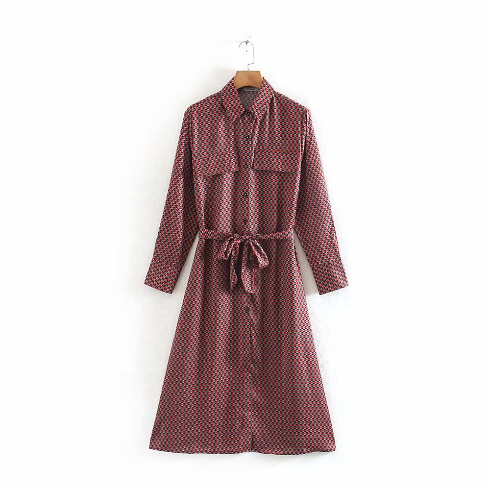 Shirt style long sleeve dress