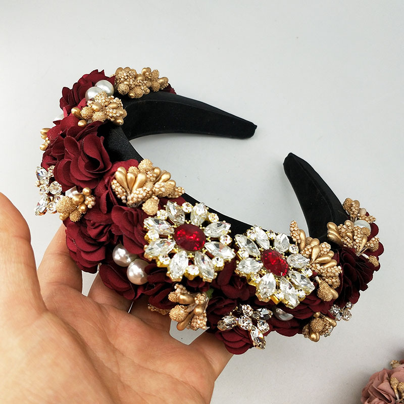 Comfortable non slip bridal crystal headband Red - Shop at LoveMi