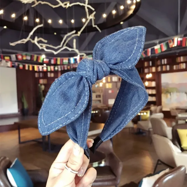 Bow tie hair band headband Blue - Shop at LoveMi