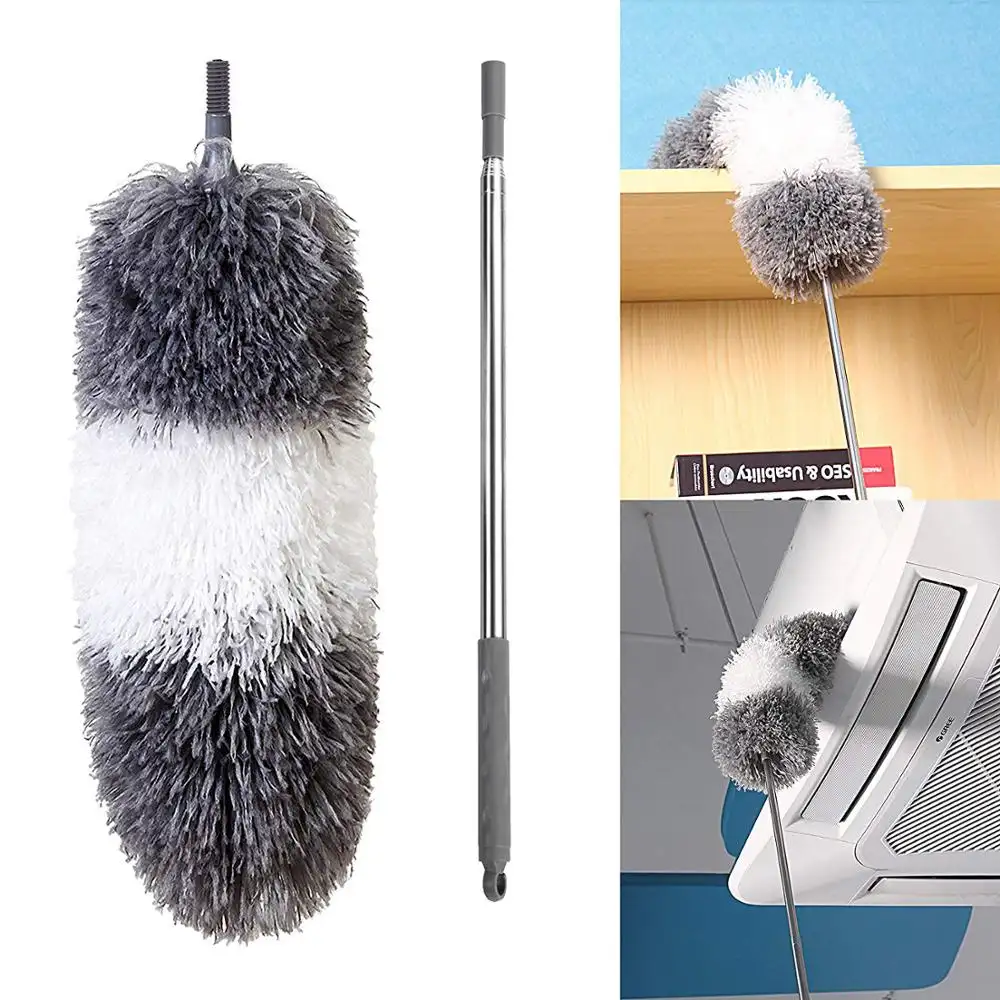 Retractable feather duster